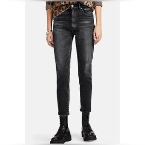 Moussy Vintage Size 25 Velma Distressed Skinny Jeans In Light Black